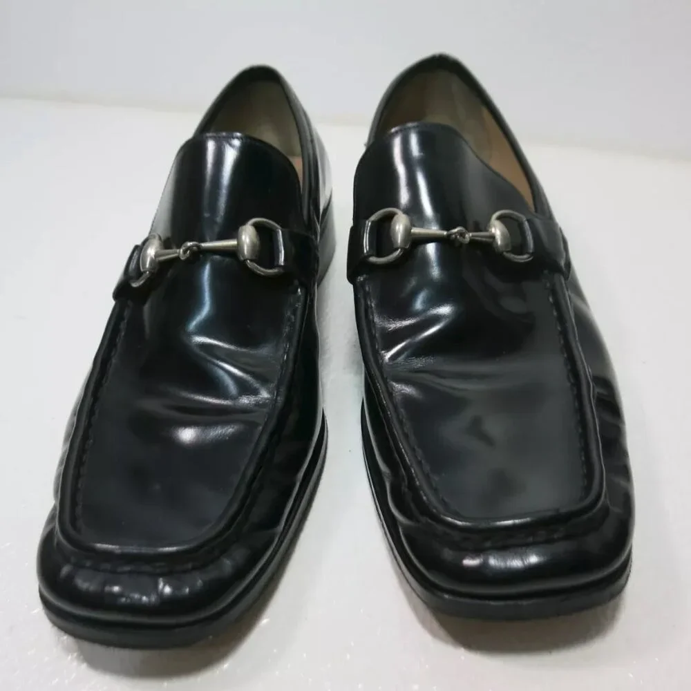 Gucci Horse Bit Leather Casual Footwear Men's Loafers Shoes Italy Sz 41.5 E 8